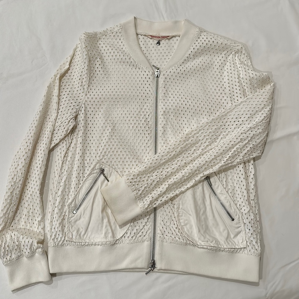 Rebecca Taylor perforated lightweight bomber jacket size 2